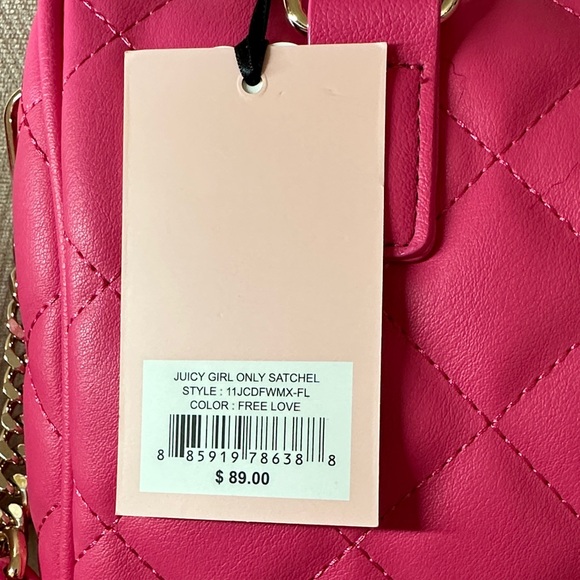 Juicy Couture Fuchsia Quilted Satchel - Picture 9 of 11